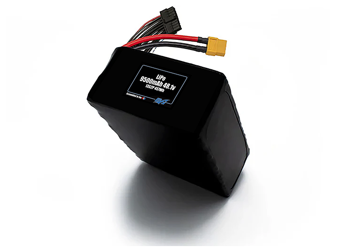 Compact 48.1-volt 9500mAh lithium-polymer battery, built for lightweight drone, UAV, and robotics projects.