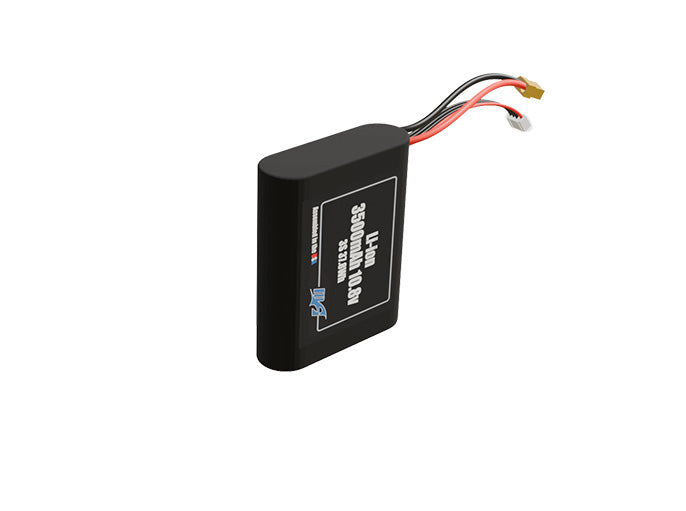 Rendered view of a slim 3500mAh Li-ion pack, used in small UAV and defense-grade robotics projects.