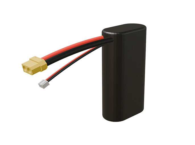 Rendered view of a slim 6000mAh Li-ion pack, used in small UAV and defense-grade robotics projects.