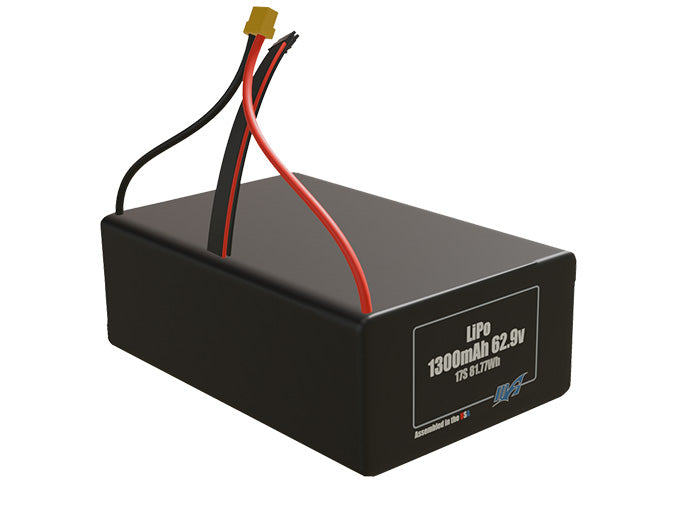 Rendered view of slim 1300mAh LiPo cells, used in small UAV and defense-grade robotics projects.