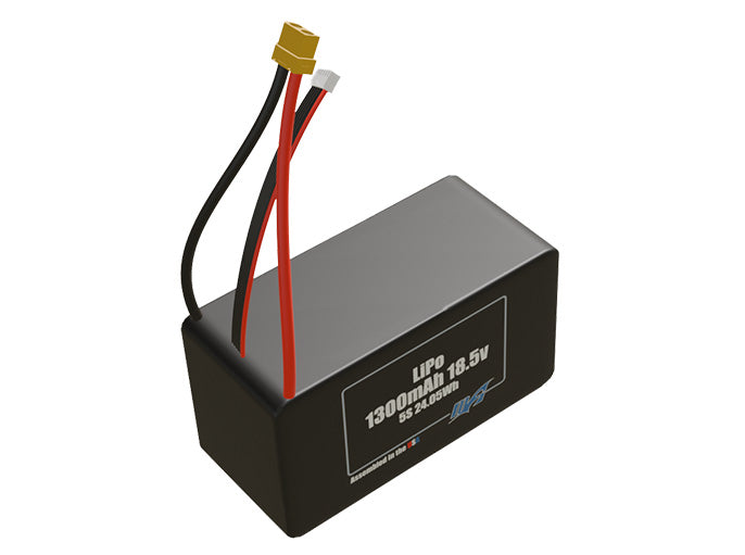 Rendered view of slim 1300mAh LiPo cells, used in small UAV and defense-grade robotics projects.