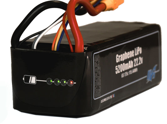 Graphene LiPo 5200mAh 6S 22.2v Smart Battery Pack With XT90 Anti-Spark Female