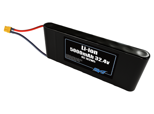 Compact 32.4-volt 5000mAh lithium-ion battery, built for lightweight drone, UAV, and robotics projects.