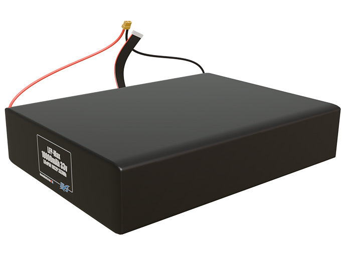 Angled product render of the 10000mAh 20-cell LFP-Max LiFePO4 pack. A lightweight energy source for UAV, drone, and robotic builds.