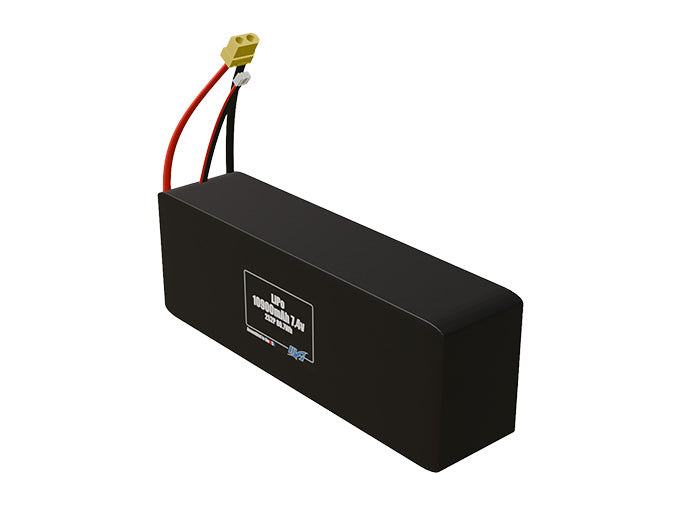 Angled product render of the 10900mAh 4-cell LiPo pack. A lightweight energy source for UAV, drone, and robotic builds.