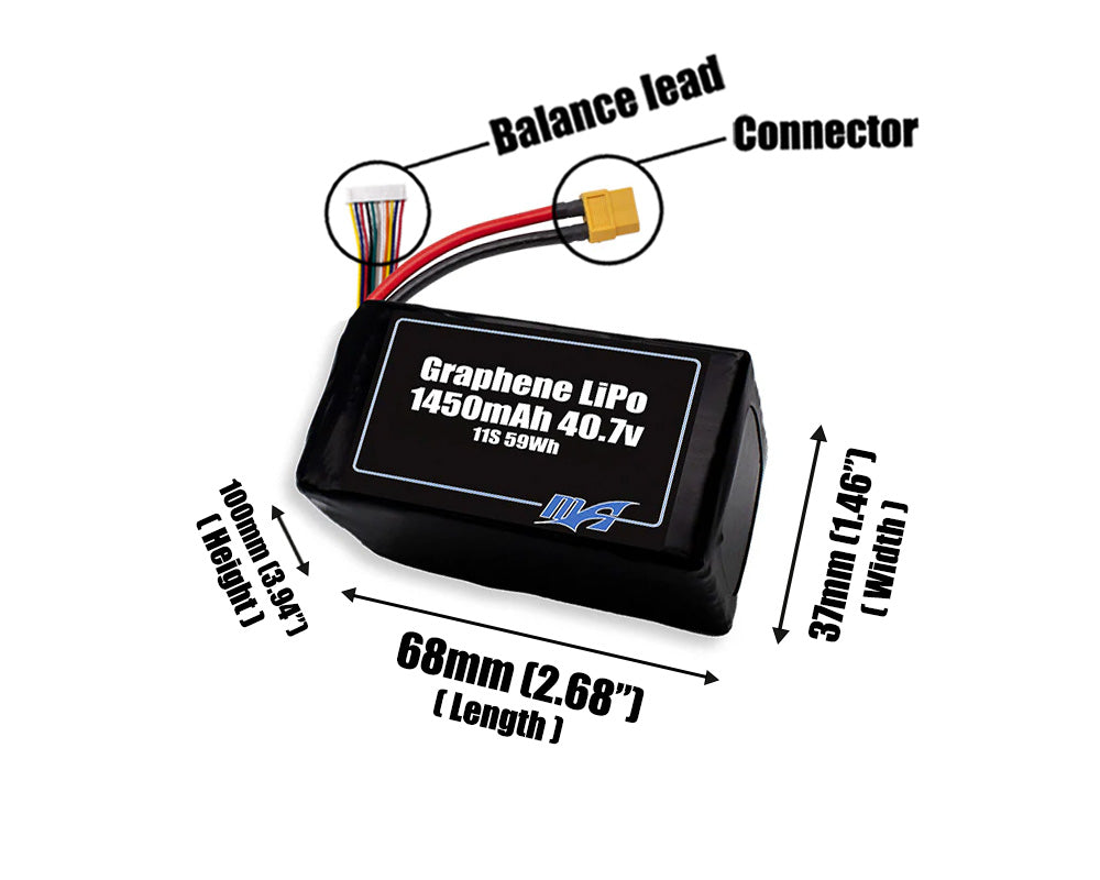 Graphene LiPo 1450 11S 40.7v Battery Pack