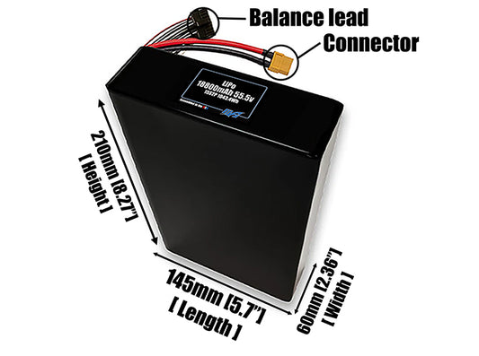 LiPo 18800mAh 15S2P 55.5v Battery Pack