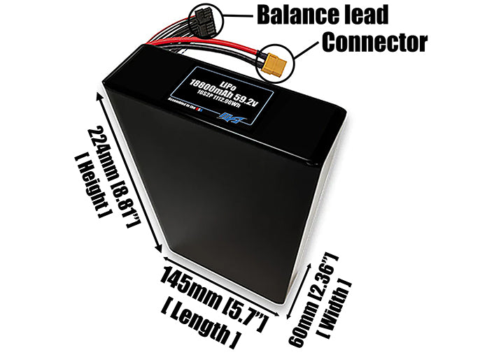 LiPo 18800mAh 16S 59.2v Battery Pack