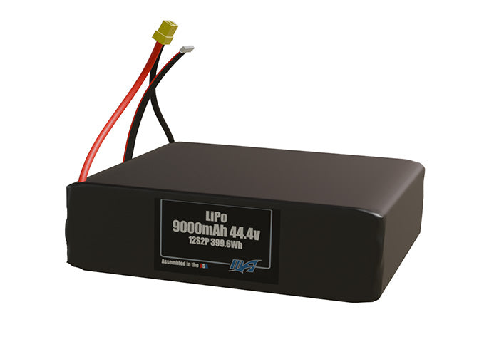 LiPo 9000mAh 12S2P 44.4v Battery Pack