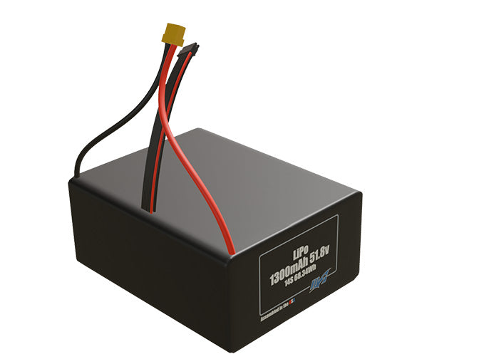 LiPo 1300mAh 14S 51.8v Battery Pack