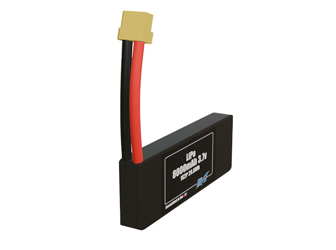 Rendered view of slim 8000mAh LiPo cells, used in UAV and defense-grade robotics projects