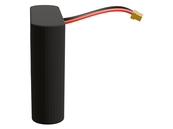 Front-facing render of the 3.6V 14000mAh 1S4P Lithium-Ion battery, assembled in the USA by maxamps, for drone and robotics applications.