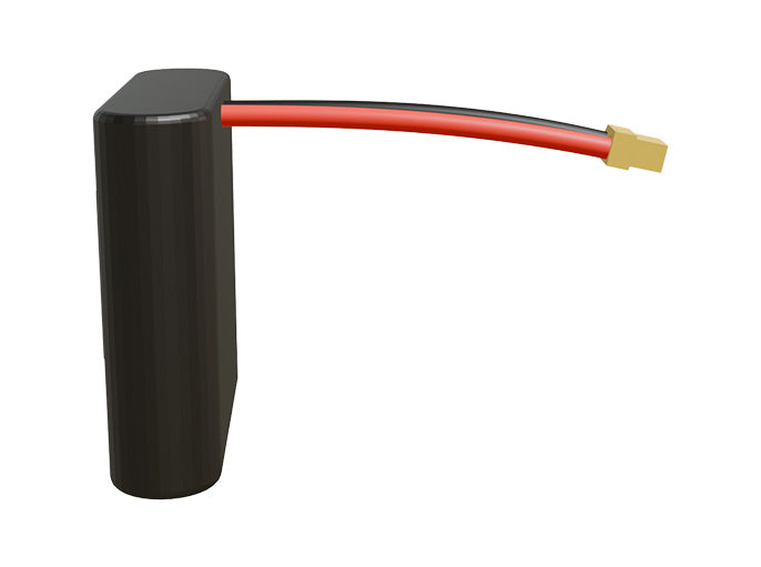 Front-facing render of the 3.6V 24000mAh 1S4P Lithium-Ion battery, assembled in the USA by maxamps, for drone and robotics applications.