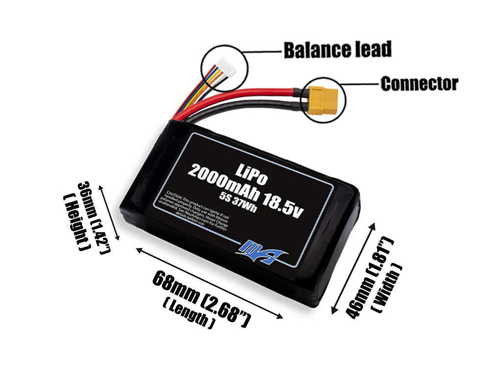 LiPo 2000mAh 5S 18.5v Battery Pack