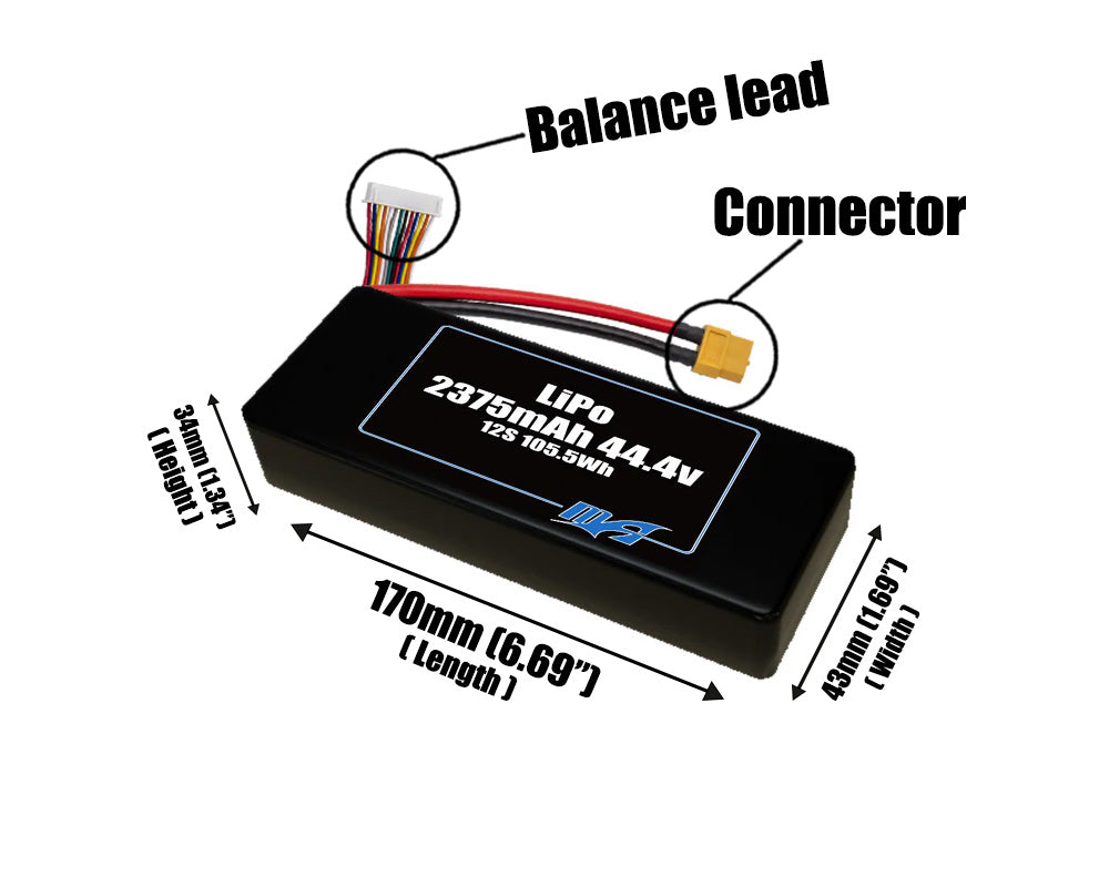 LiPo 2375mAh 12S 44.4v ETE Battery Pack