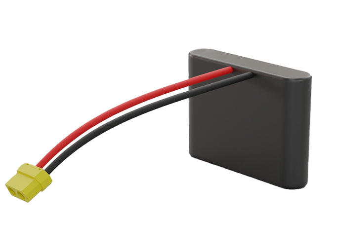 Angled product render of the 25000mAh 5-cell Lithium-ion pack. A lightweight energy source for UAV, drone, and robotic builds.