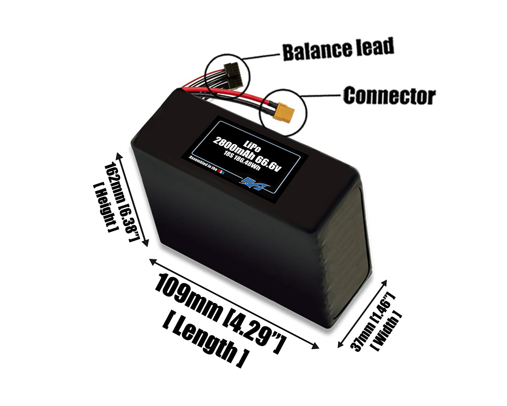LiPo 2800mAh 18S 66.6v Battery Pack