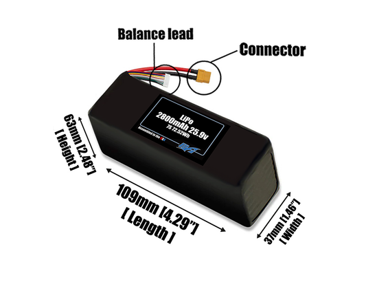 LiPo 2800mAh 7S 25.9v Battery Pack