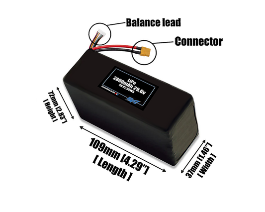 LiPo 2800mAh 8S 29.6v Battery Pack