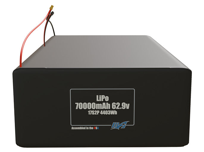 LiPo 70000mAh 17S2P 62.9v Battery Pack