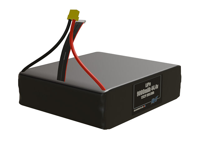 LiPo 9000mAh 12S2P 44.4v Battery Pack