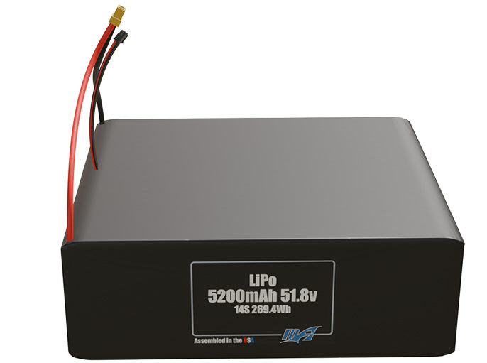 Graphene LiPo 5200mAh 14S 51.8v Battery Pack