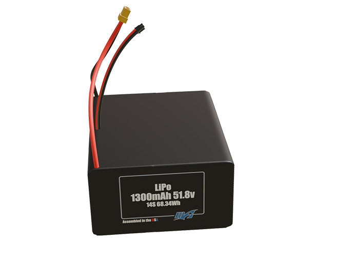 LiPo 1300mAh 14S 51.8v Battery Pack