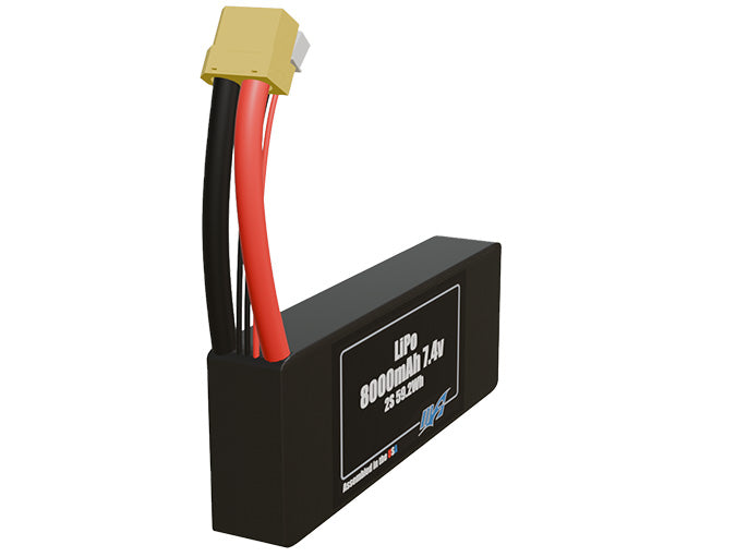 Rendered view of slim 8000mAh lite LiPo cells, used in UAV and defense-grade robotics projects