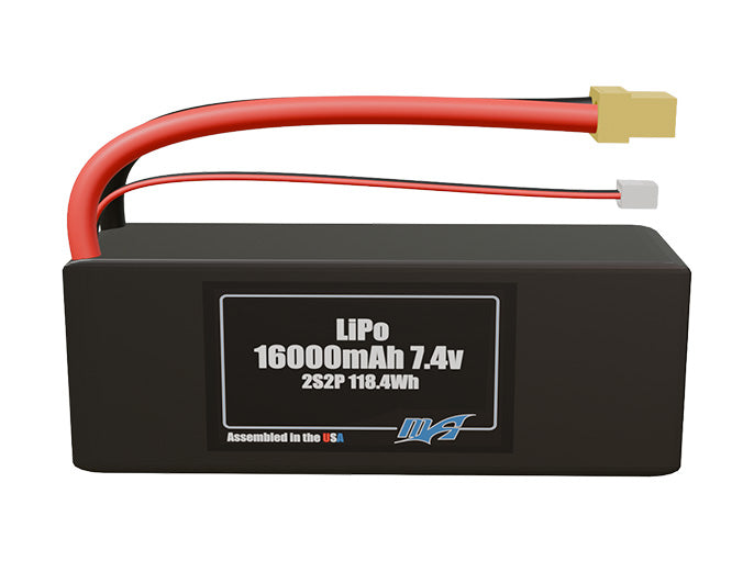 7 4v LiPo 16000mAh 2S2P 7.4v Battery Pack – MaxAmps Lithium Batteries