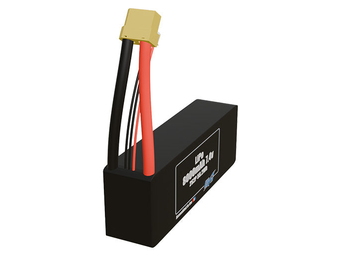 Rendered view of slim 8000mAh LiPo cells, used in UAV and defense-grade robotics projects