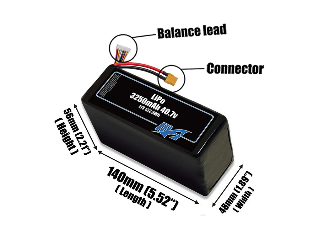 LiPo 3250mAh 11S 40.7v Battery Pack