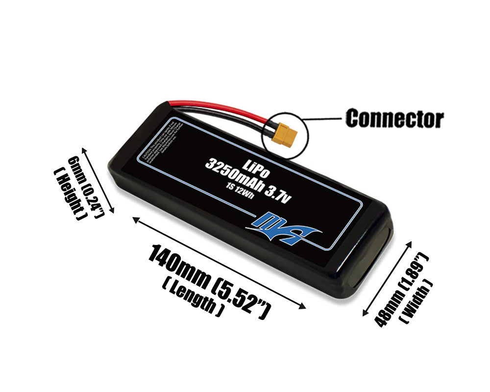 LiPo 3250mAh 1S 3.7v Battery Pack