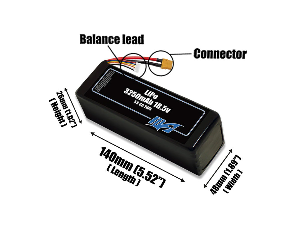 LiPo 3250mAh 5S 18.5v Battery Pack