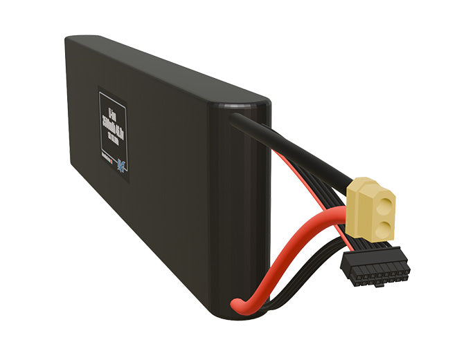 Angled product render of the 3500mAh thirteen-cell Li-ion pack. A lightweight energy source for UAV, drone, and robotic builds.