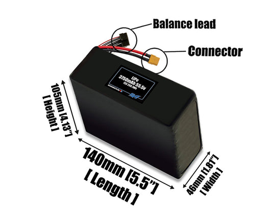 Graphene LiPo 3750mAh 15S 55.5v Battery Pack