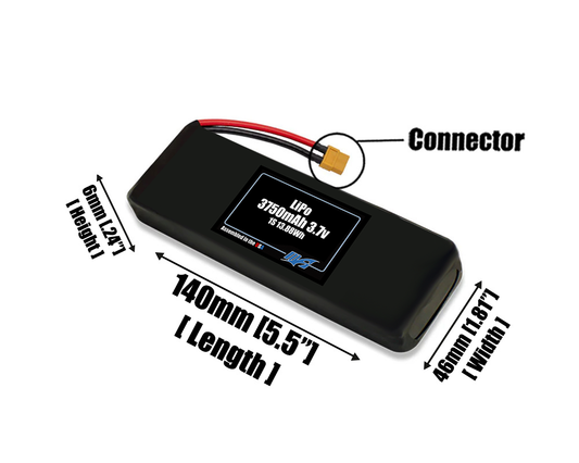 Graphene LiPo 3750mAh 1S 3.7v Battery Pack