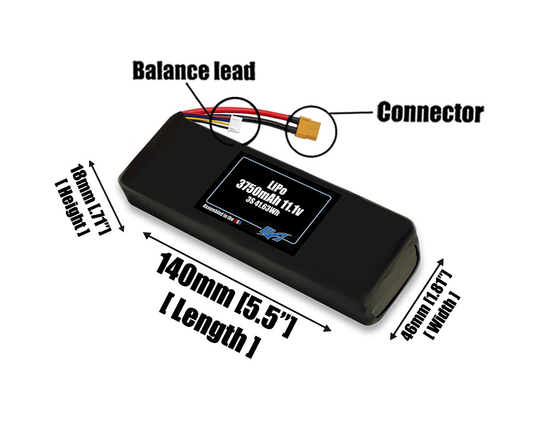Graphene LiPo 3750mAh 3S 11.1v Battery Pack
