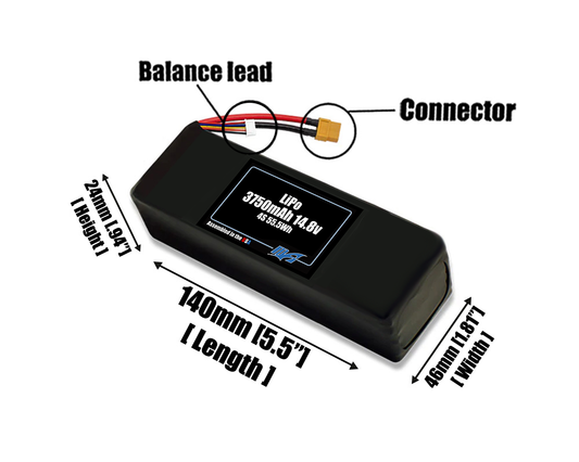Graphene LiPo 3750mAh 4S 14.8v Battery Pack