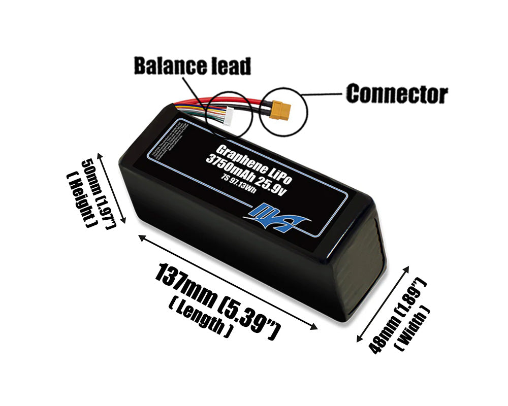 Graphene LiPo 3750mAh 7S 25.9v Battery Pack