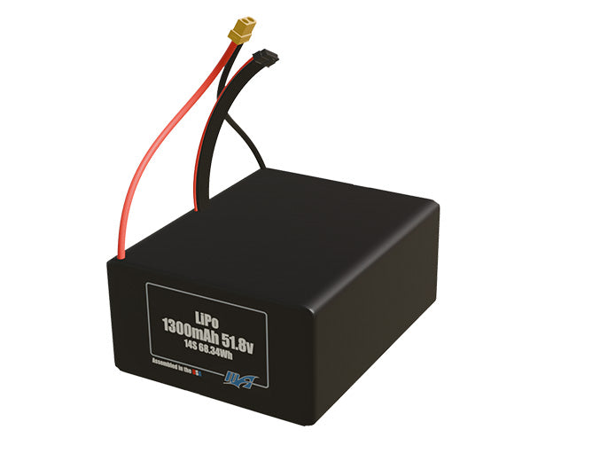 LiPo 1300mAh 14S 51.8v Battery Pack