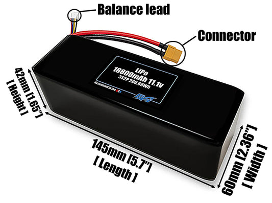 LiPo 18800mAh 3S2P 11.1v Battery Pack