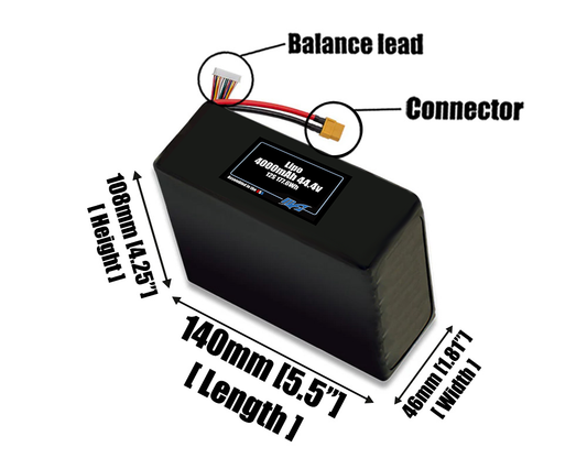 LiPo 4000mAh 12S 44.4v Battery Pack
