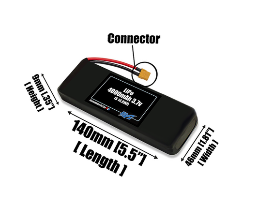LiPo 4000mAh 1S 3.7v Battery Pack