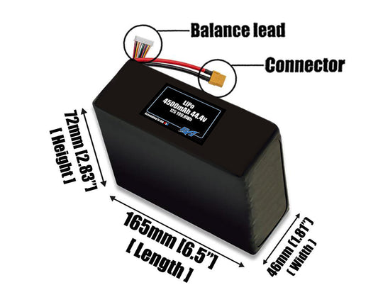 LiPo 4500mAh 12S 44.4v Battery Pack
