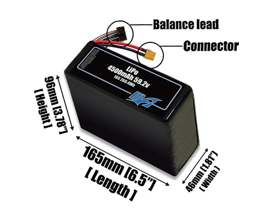LiPo 4500mAh 16S 59.2v Battery Pack