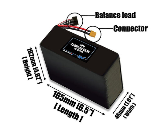 LiPo 4500mAh 17S 62.9v Battery Pack