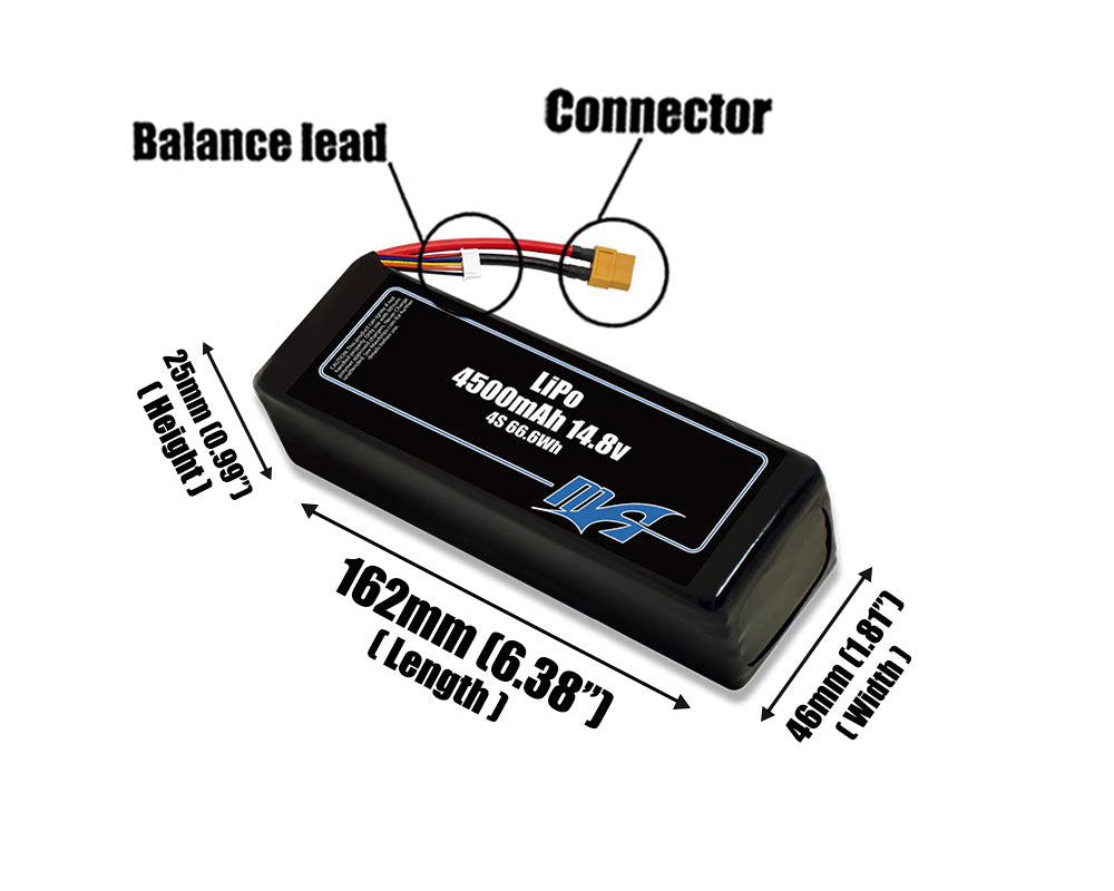 LiPo 4500mAh 4S 14.8v Battery Pack