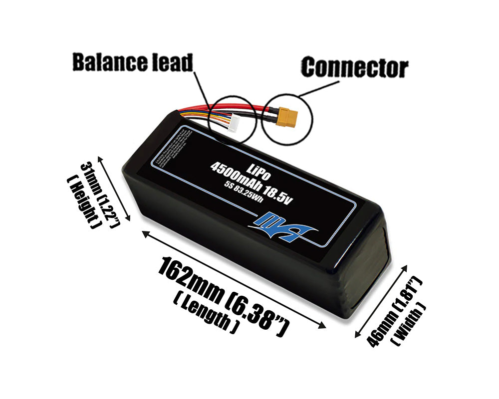 LiPo 4500mAh 5S 18.5v Battery Pack