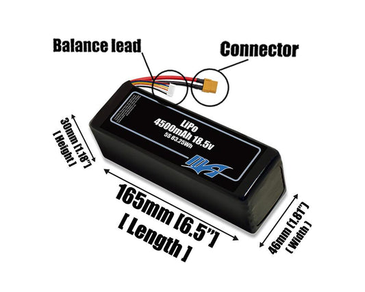 LiPo 4500mAh 5S 18.5v Battery Pack
