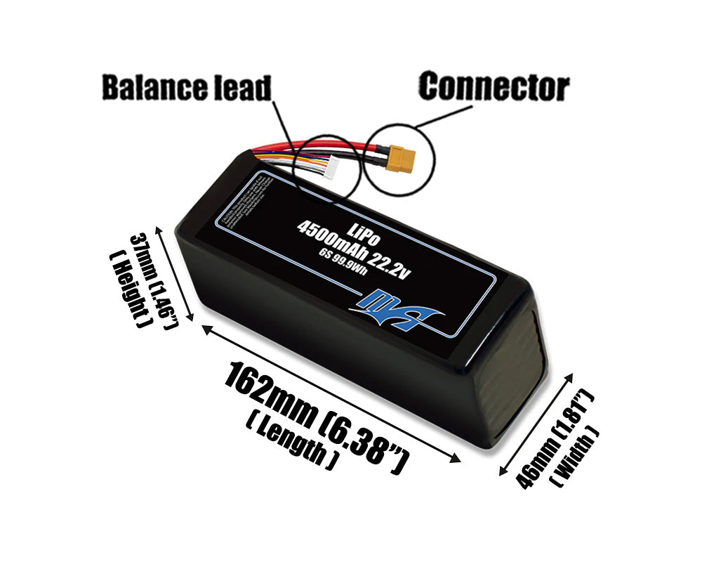 LiPo 4500mAh 6S 22.2v Battery Pack